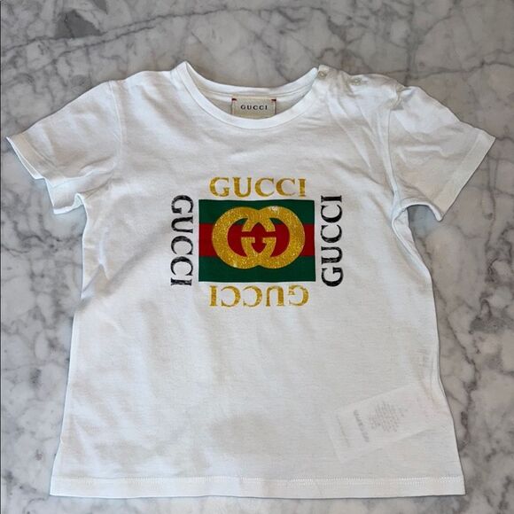 Gucci Other - Gucci White and Green Short Sleeve Tees 36M